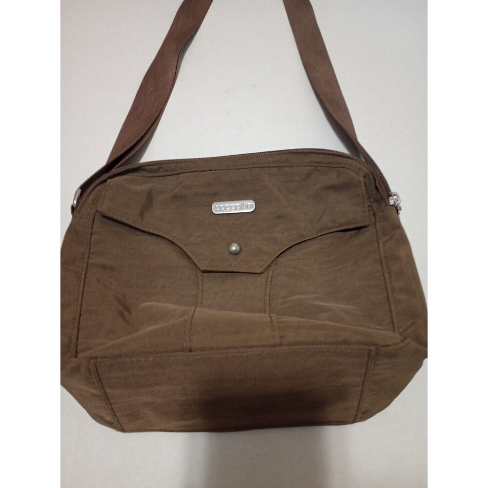 BAGGALLINI Purse Crossbody Brown Everyday Shoulder Bag Travel  Blue Inside
